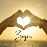 bonjour ami amour coeur avec mains