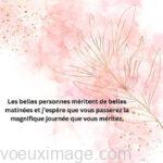 bonjour petite amie nuage rose avec feuilles